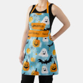 ライトブルーハロウィーン(幽霊、カボチャ、こうもり) エプロン (インサイチュ)