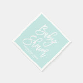 ライトブルーハンドレターベビーシャワー紙ナプキンス スタンダードカクテルナプキン (角)