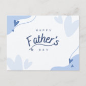 ライトブルーハートをテーマにしたハッピー・ファーザー・デー ポストカード (正面)