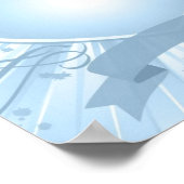 ライトブルーハートデザインポスター ポスター (角)