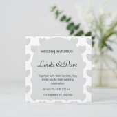 ライトブルーハートパターン結婚式招待状 招待状 (スタンド正面)