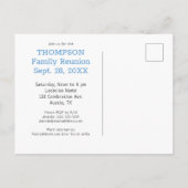 ライトブルーバッファローチェック名ファミリー懇親会パーティー インビテーションポストカード (裏面)