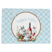 ライトブルーバニー&ワインウォーター色 ラージペーパーバッグ (裏面)