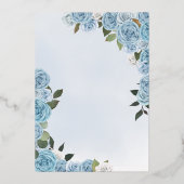 ライトブルーバラプリンセスキンセアニェラティ実在アラ 箔招待状 (裏面)