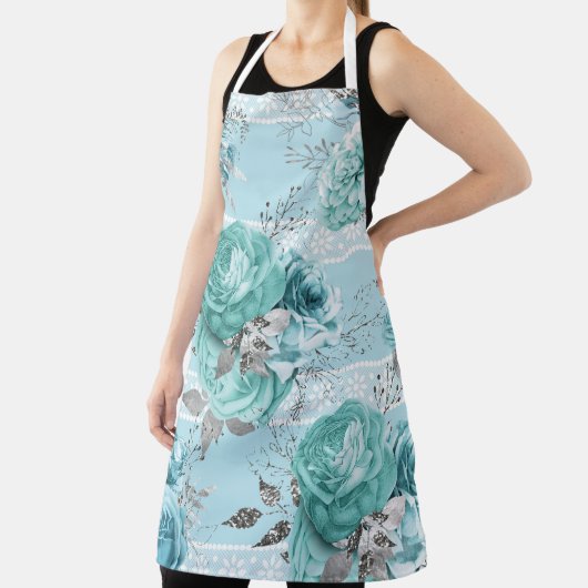 ライトブルーバラレースラグジュリー エプロン (インサイチュ)