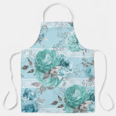 ライトブルーバラレースラグジュリー エプロン (正面)