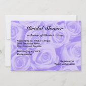 ライトブルーバラ背景ブライダルシャワー招待状 招待状 (正面)
