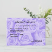 ライトブルーバラ背景ブライダルシャワー招待状 招待状 (スタンド正面)