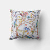 ライトブルーバードタイルフローラエレガントChinoiserie クッション (裏面)