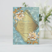 ライトブルーパレットオンザブロンズ金ゴールドBarogueデザイン サンキューカード (スタンド正面)