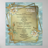 ライトブルーパレットオンザブロンズ金ゴールドBarogueデザイン ポスター (正面)