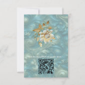 ライトブルーパレットオンザブロンズ金ゴールドBarogueデザイン 出欠カード (裏面)