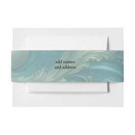 ライトブルーパレットオンザブロンズ金ゴールドBarogueデザイン 招待状ベリーバンド