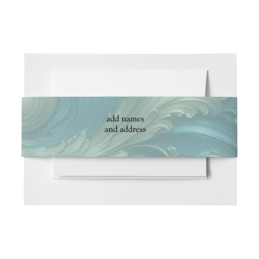 ライトブルーパレットオンザブロンズ金ゴールドBarogueデザイン 招待状ベリーバンド (正面例)