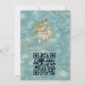 ライトブルーパレットオンザブロンズ金ゴールドBarogueデザイン 招待状 (裏面)