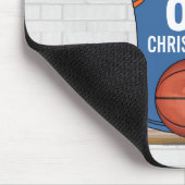 ライトブルーパーソナライズされたオレンジバスケットボールジャージー マウスパッド (コーナー)