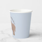 ライトブルーパーソナライズされたブラウンウールマンモス 紙コップ (左)