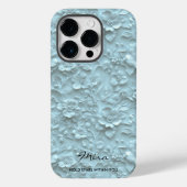 ライトブルーパーソナライズされた刺繍フローラ&引用文 Case-Mate iPhoneケース (裏面)
