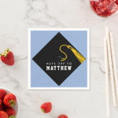 ライトブルーパーソナライズされた卒業式パーティナプキンス スタンダードカクテルナプキン (インサイチュ)