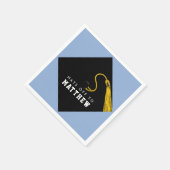 ライトブルーパーソナライズされた卒業式パーティナプキンス スタンダードカクテルナプキン (角)