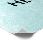 ライトブルーパーソナライズされた紙背景プリント ポスター (角)