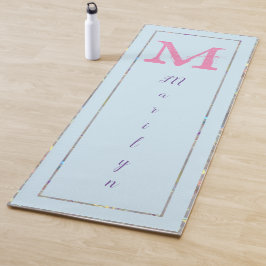 ライトブルーパープルピンクシックモダントレンディーモノグラム ヨガマット