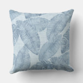 ライトブルーパームリーフ装飾用クッション クッション (裏面)
