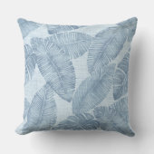 ライトブルーパームリーフ装飾用クッション クッション (正面)