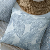 ライトブルーパームリーフ装飾用クッション クッション