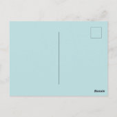 ライトブルービクトリアンハット&ドレスを着た女性 ポストカード (裏面)