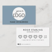 ライトブルービジネスロゴ手作りジュエリー 名刺 (正面/裏面)