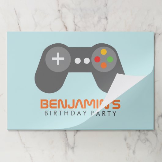 ライトブルービデオゲームコントローラ誕生日 ペーパーパッド (折り畳み)