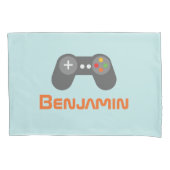 ライトブルービデオゲームコントローラ 枕カバー (正面)