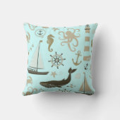 ライトブルービーチ海シーホースいかり クッション (裏面)