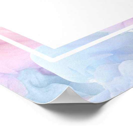 ライトブルーピンクの煙のベビー性別が投票を明らかにする ポスター (角)