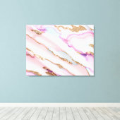 ライトブルーピンクアゲートマーブルコレクシモダンョン キャンバスプリント (インサイチュ (ウッドフロア))