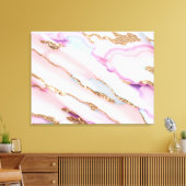 ライトブルーピンクアゲートマーブルコレクシモダンョン キャンバスプリント (インサイチュ (リビング))