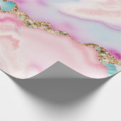 ライトブルーピンクアゲートマーブルコレクシ人気があるョン ラッピングペーパー (角)