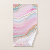 ライトブルーピンクアゲートマーブルトレンディーコレクション バスタオルセット (ハンドタオル)