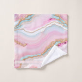 ライトブルーピンクアゲートマーブルトレンディーコレクション バスタオルセット (ウォッシュタオル)