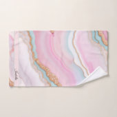 ライトブルーピンクアゲートマーブルトレンディーコレクション バスタオルセット (ハンドタオル)