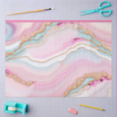 ライトブルーピンクアゲートマーブルトレンディーコレクション 薄葉紙 (クラフト)