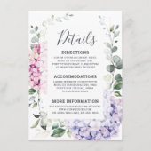 ライトブルーピンクアジサイとユーカリ結婚プス エンクロージャーカード (正面)