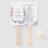 ライトブルーピンクアジサイとユーカリ結婚プス ハンドファン (正面&裏面)