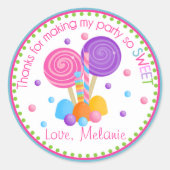 ライトブルーピンクスイートショップ誕生日のお気に入り ラウンドシール (正面)