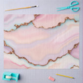 ライトブルーピンクマーブルアゲートコレクシモダンョン 薄葉紙 (クラフト)