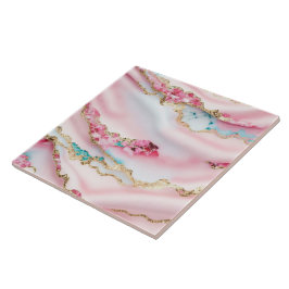 ライトブルーピンクマーブルアゲートコレクシ人気があるョン タイル