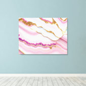 ライトブルーピンクマーブルゲートトレンディーコレクション キャンバスプリント (インサイチュ (ウッドフロア))