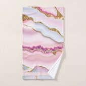 ライトブルーピンクマーブルゲートトレンディーコレクション バスタオルセット (ハンドタオル)