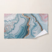 ライトブルーピンク金ゴールドアゲートマーブルモダンデザイン バスタオルセット (ハンドタオル)